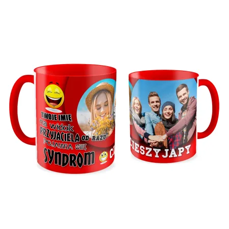 FOTO Kubek czerwony 330ml dla PRZYJACIÓŁ